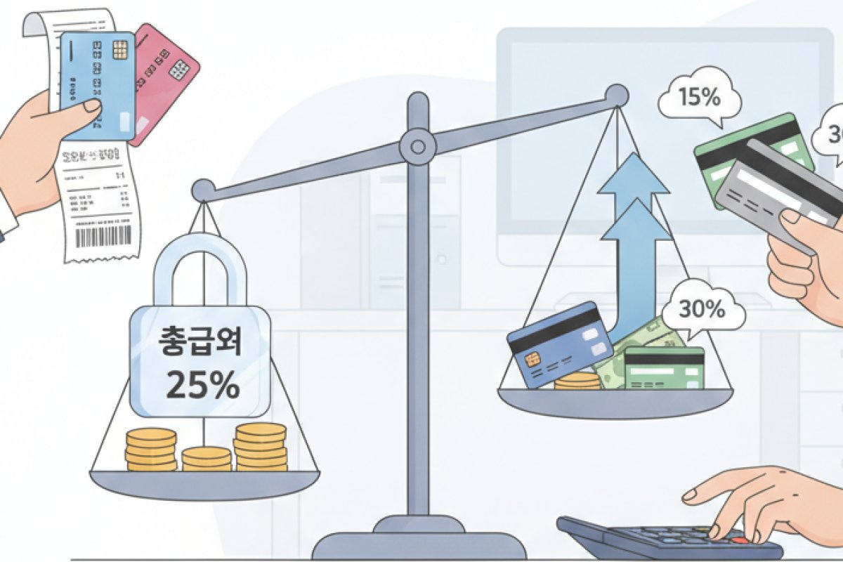 총급여 25% 문턱과 결제 수단별 체감 공제율 차이