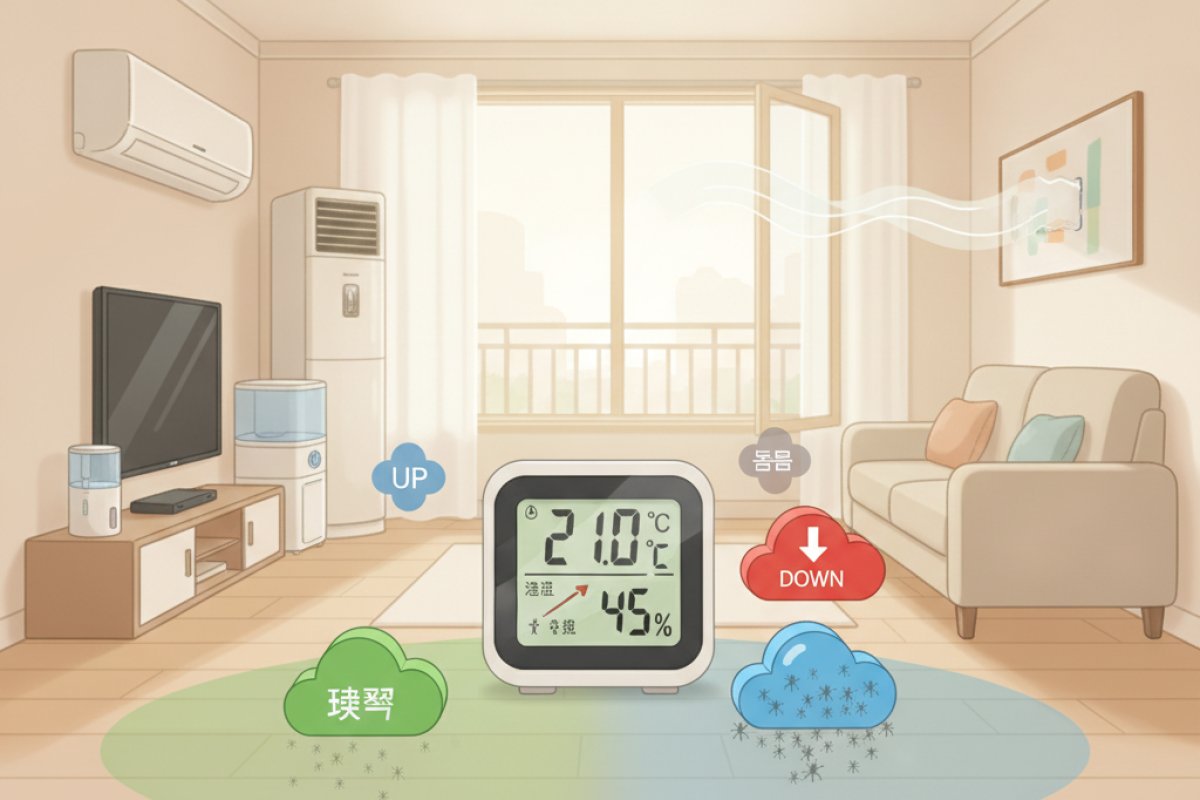 항원의 주범 집먼지진드기 억제를 위한 실내 온·습도와 환기 설계