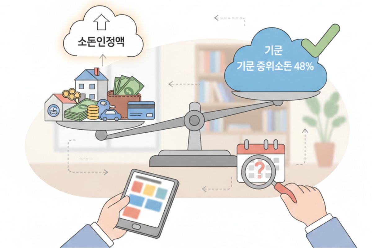 소득인정액과 기준 중위소득 48% 기준의 이해