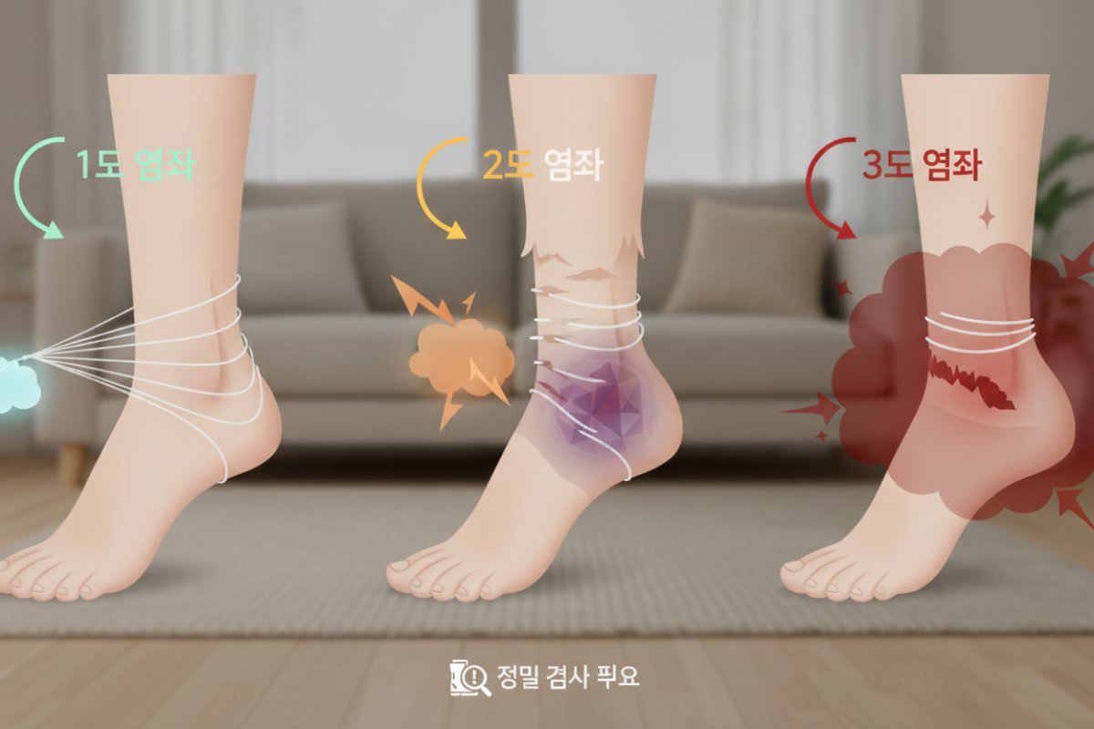 손상 정도를 가늠하는 염좌 단계와 정밀 검사가 필요한 경고 신호