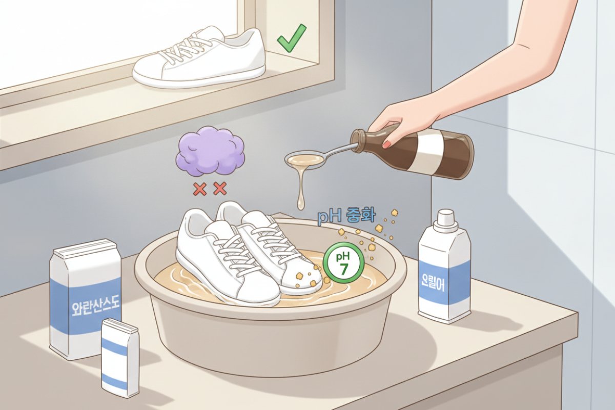 황변을 원천 차단하는 핵심 공정: 식초를 활용한 약산성 중화 헹굼