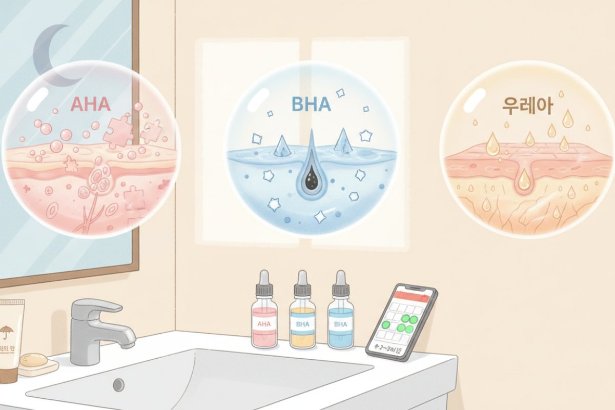부드럽게 녹여내는 화학적 각질 연화 성분 삼총사: AHA, BHA, 우레아