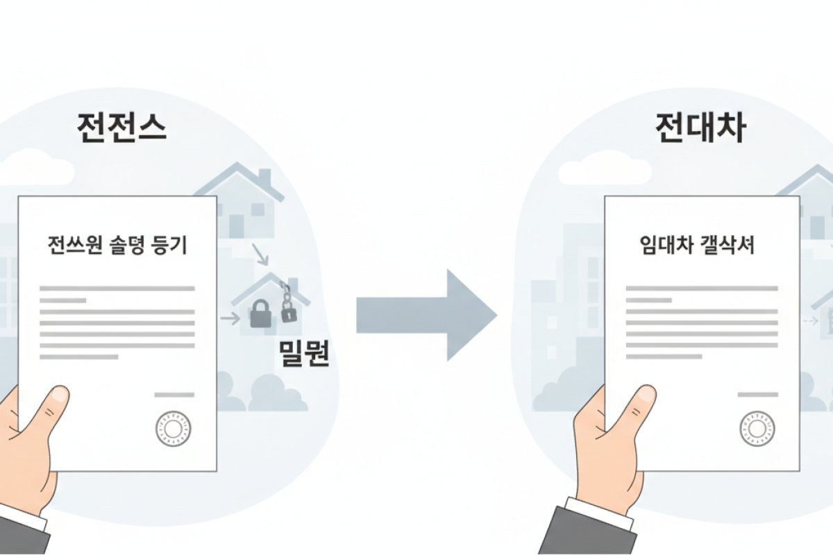 법적 성질의 차이: 물권적 권리인 전전세와 채권적 권리인 전대차