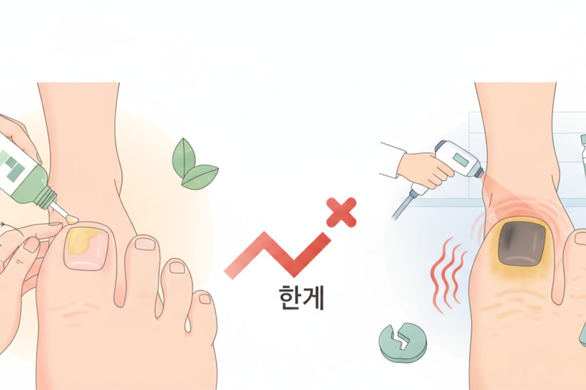 단독 도포의 한계와 병원 치료(경구약·레이저) 전환 시점 판별