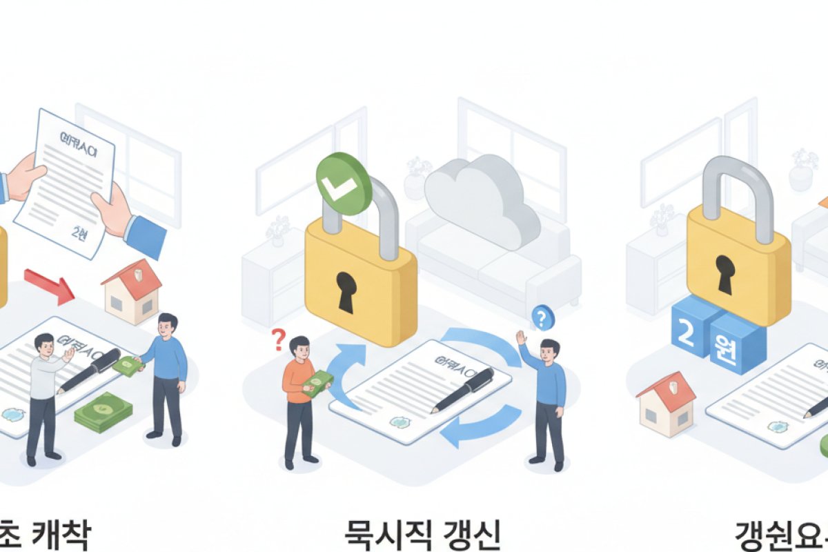 계약 형태별 부담 주체: 최초 계약, 묵시적 갱신, 갱신요구권의 차이