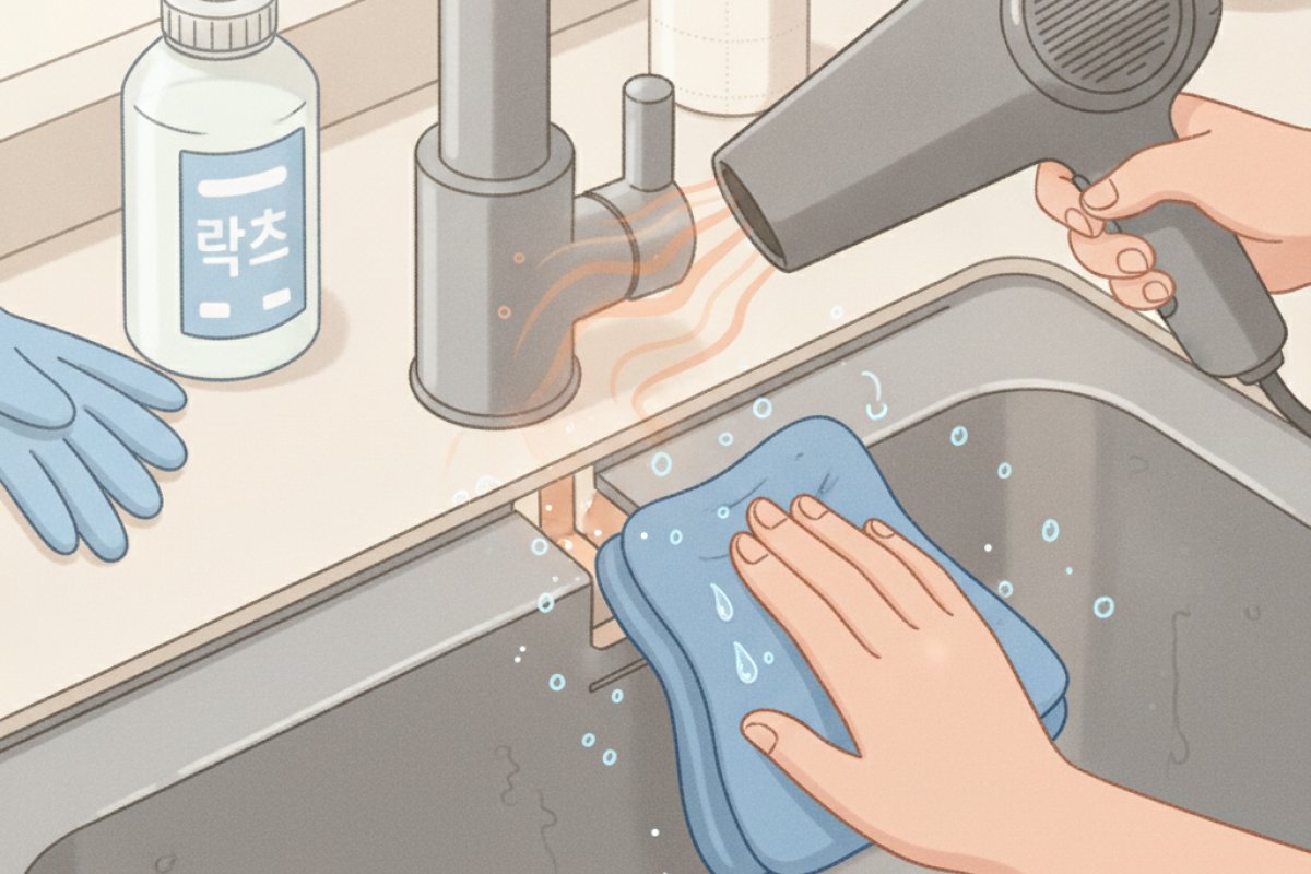 키친타월과 락스를 활용한 고효율 밀폐 습포법 4단계