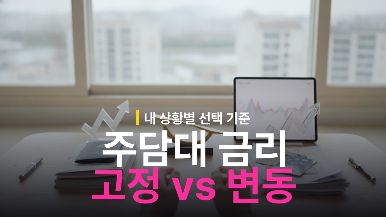 주택담보대출 고정금리 vs 변동금리 선택 기준