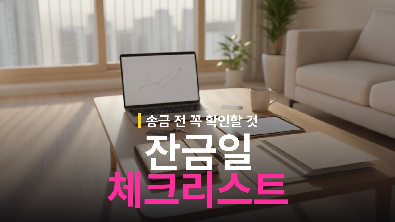 아파트 매매 잔금일 체크리스트: 송금 전 확인 순서