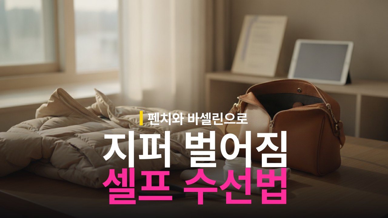 패딩·가방 지퍼 벌어짐 고치는 방법: 펜치와 바셀린