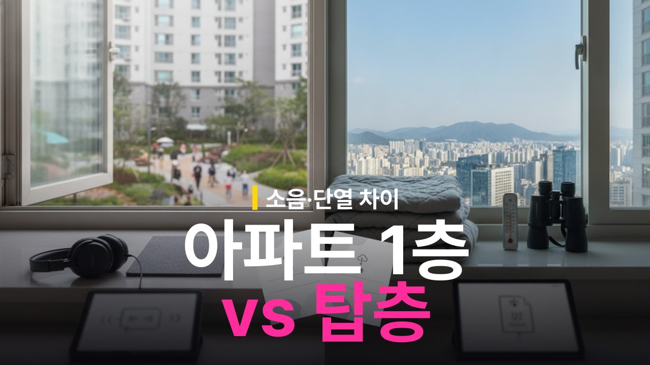 아파트 1층 vs 탑층 장단점: 소음·단열 차이 비교