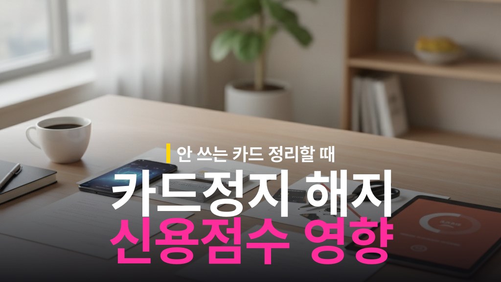 신용카드 일시정지 vs 해지 차이와 신용점수 영향