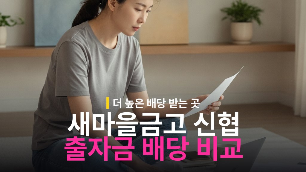새마을금고 vs 신협 출자금 배당 차이