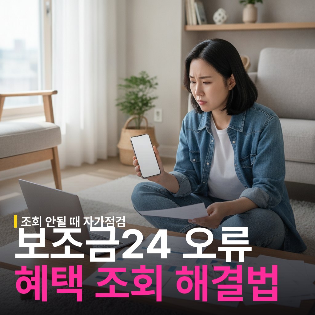 보조금24 나의 혜택 조회 안 될 때 해결 방법