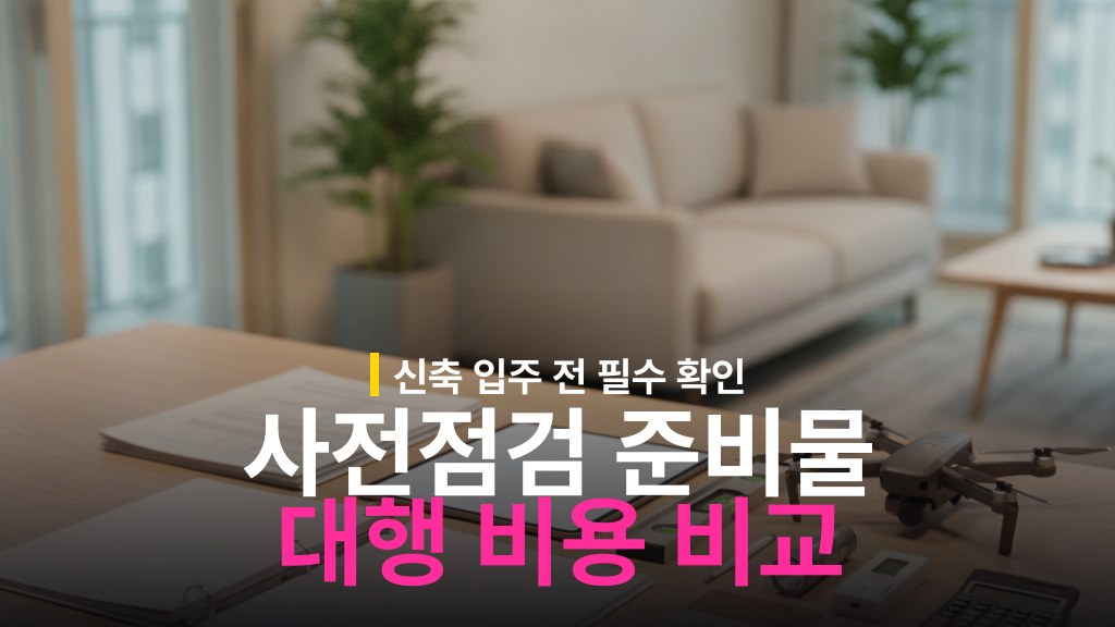 신축 아파트 사전점검 준비물 리스트와 대행 비용