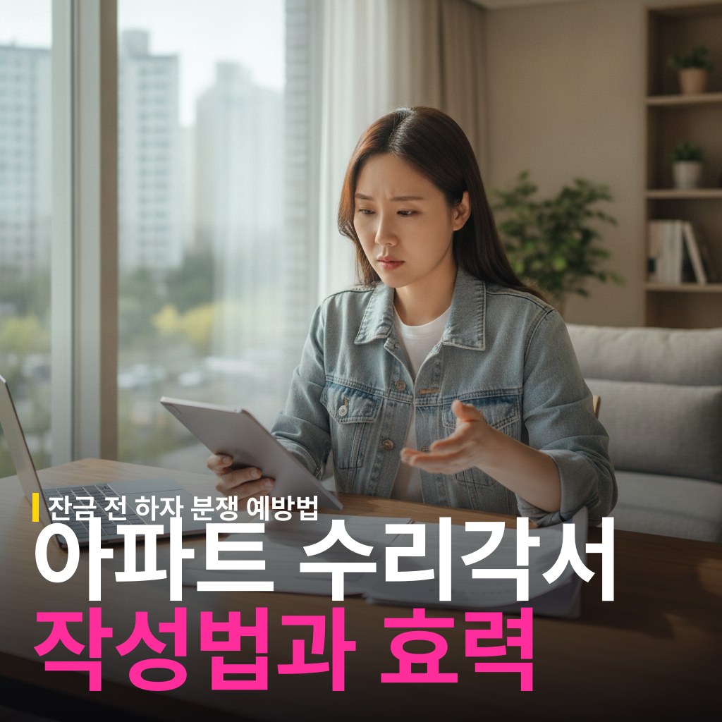 아파트 매도 후 잔금 전 수리각서 작성법과 효력
