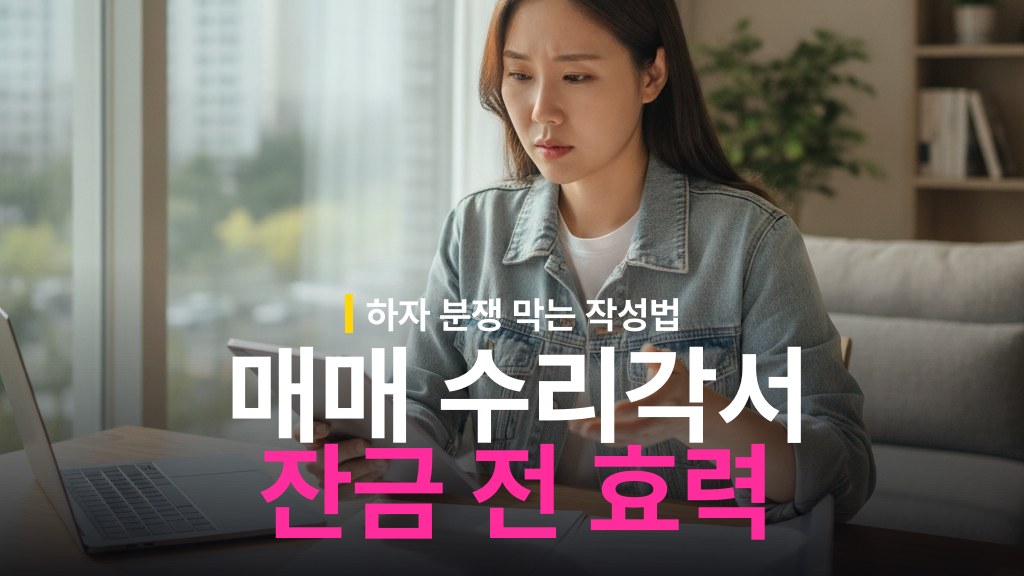 아파트 매도 후 잔금 전 수리각서 작성법과 효력