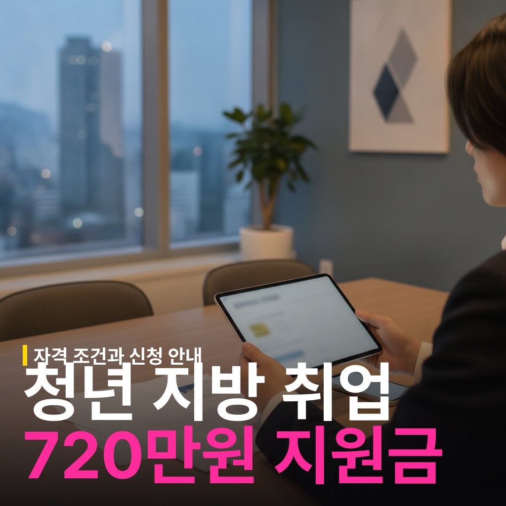 지방 기업 취업 청년 2년간 최대 720만원 지원금 자격 조건과 신청 방법
