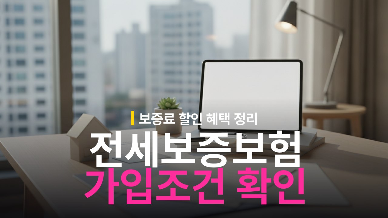 전세보증보험 가입조건과 보증료 할인 기준