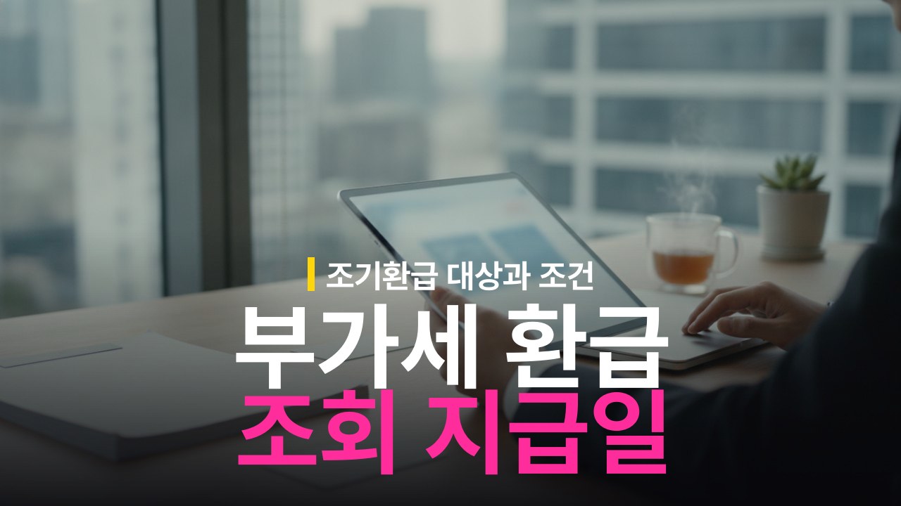 개인사업자 부가세 환급금 조회 방법과 조기환급 대상 및 지급일