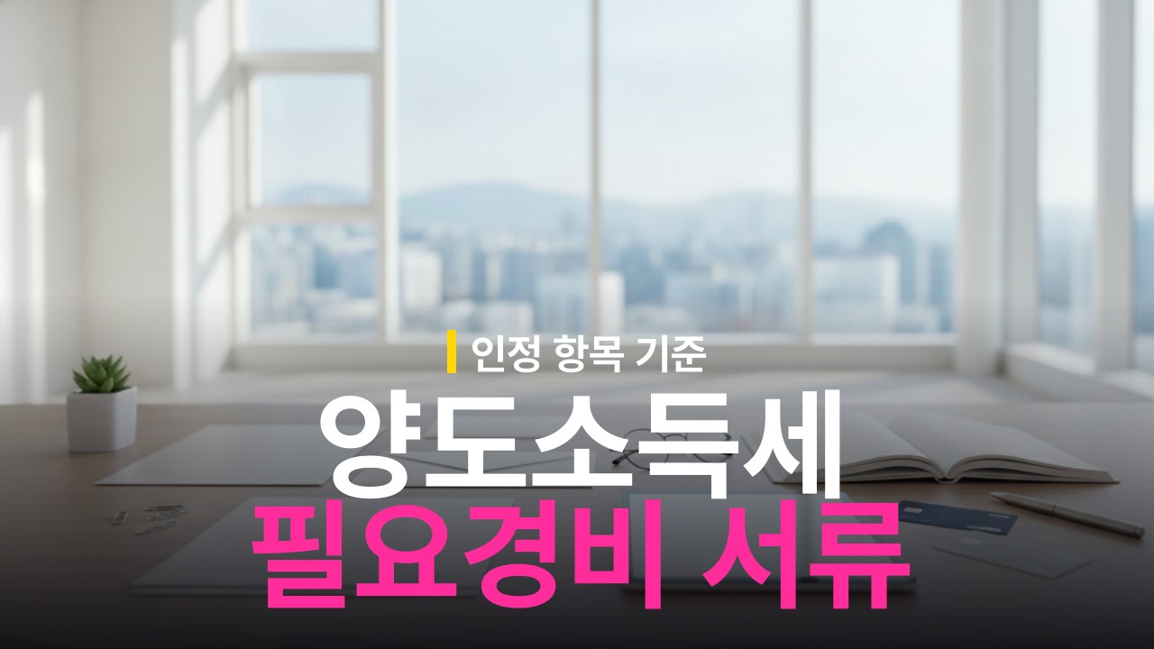 양도소득세 필요경비 인정 항목과 증빙 서류 체크리스트