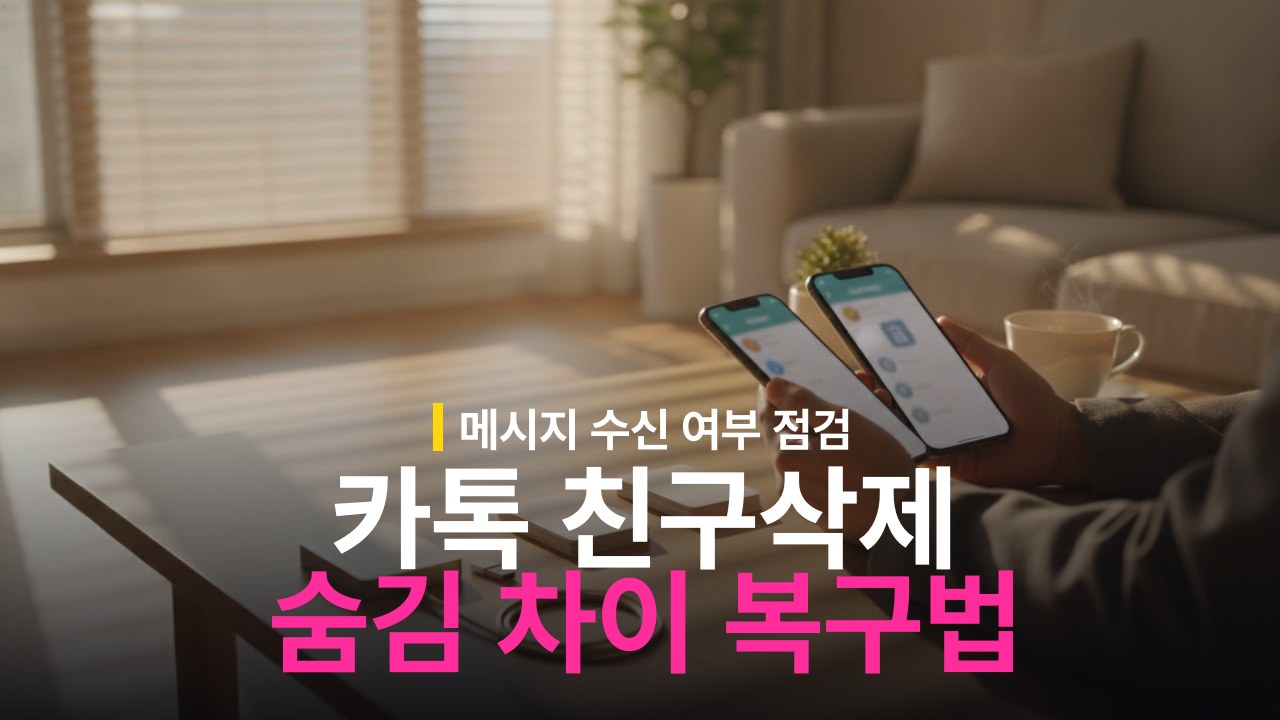 카카오톡 친구 삭제 숨김 차이 및 복구 방법