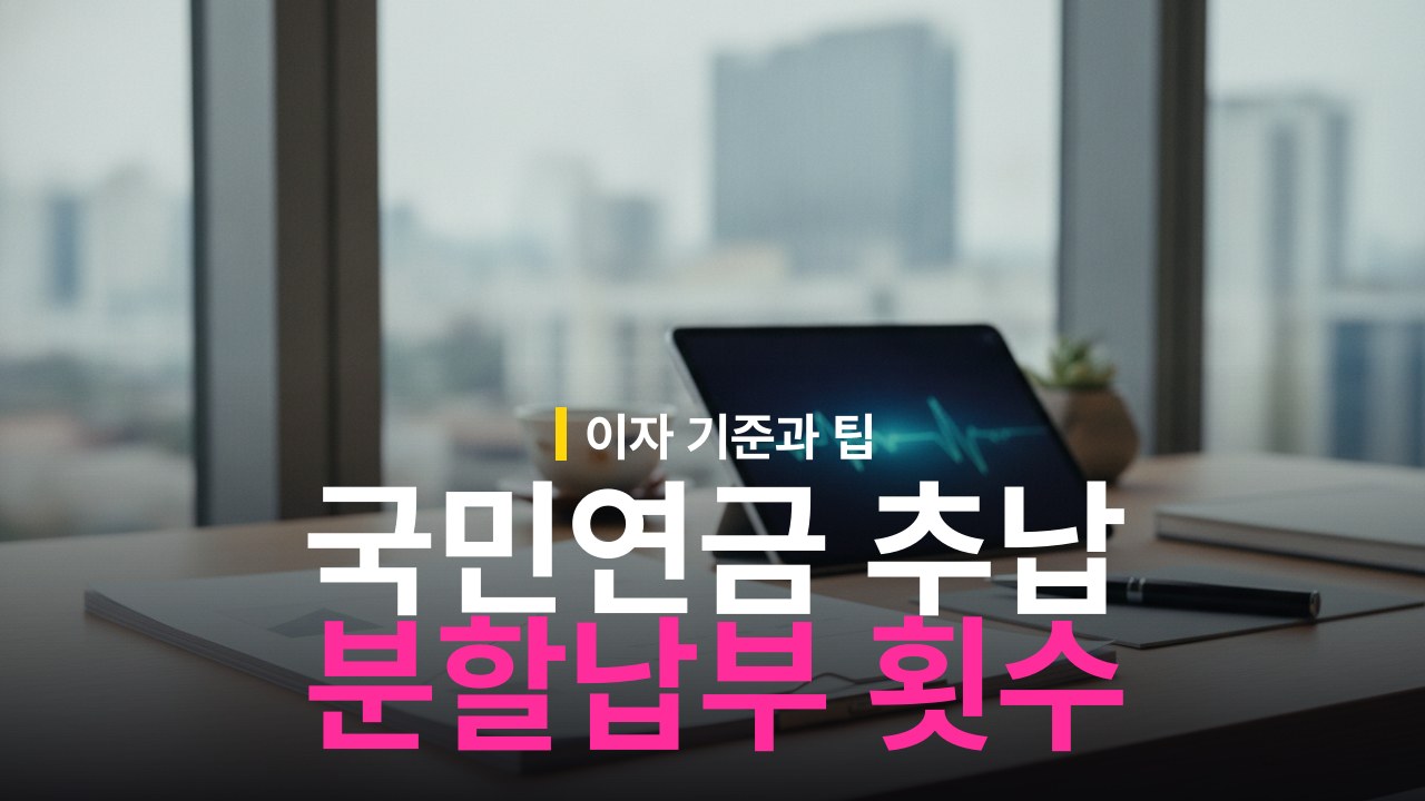 국민연금 추납 분할납부 횟수와 이자 기준