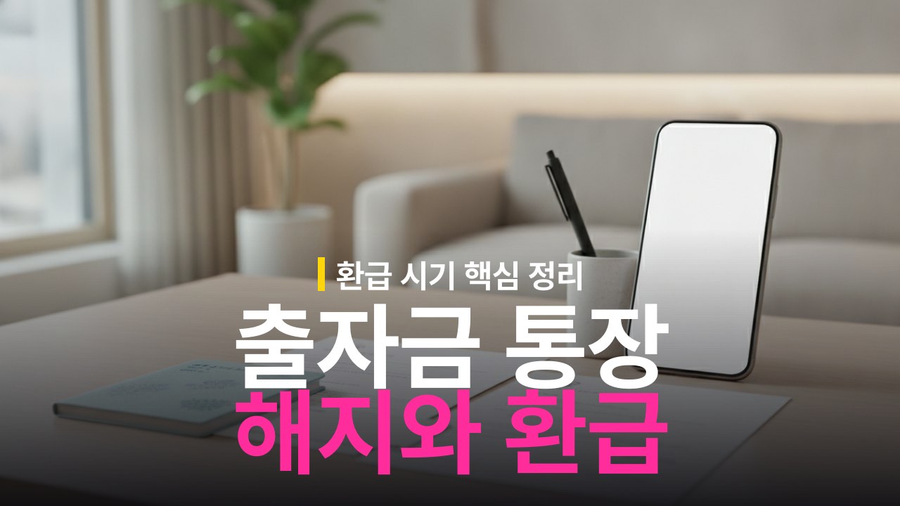 출자금 통장 해지 방법과 환급금 지급 시기