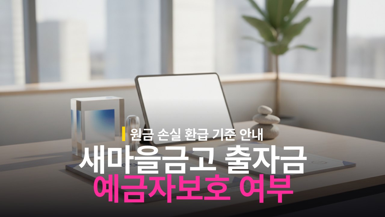 새마을금고 출자금 예금자보호 여부와 원금 손실 기준