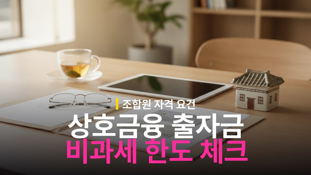 상호금융 출자금 비과세 한도와 조합원 자격 조건
