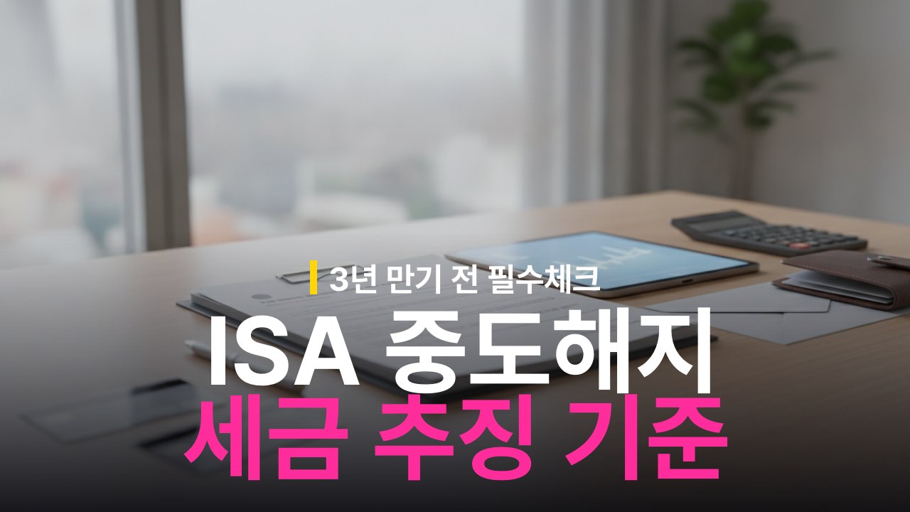 ISA 3년 만기 전 해지하면 어떻게 될까? 세제 혜택 추징 기준과 재가입 유의점