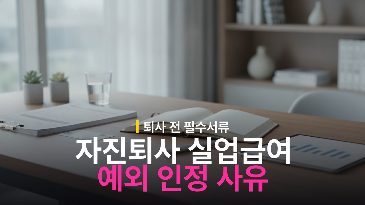 자진퇴사 실업급여 인정 조건과 예외 사유