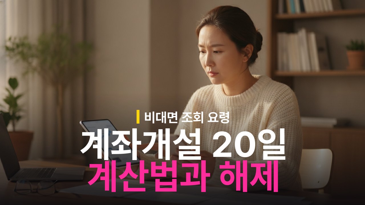 계좌개설 20일 제한 확인 방법과 비대면 해제 기준