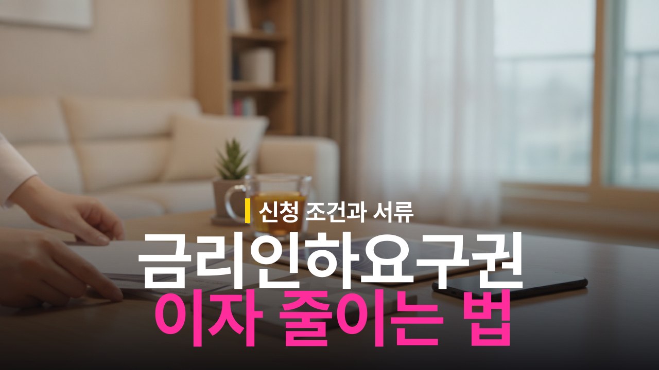 대출 이자 부담 낮추는 금리인하요구권 신청 자격 조건과 서류 준비
