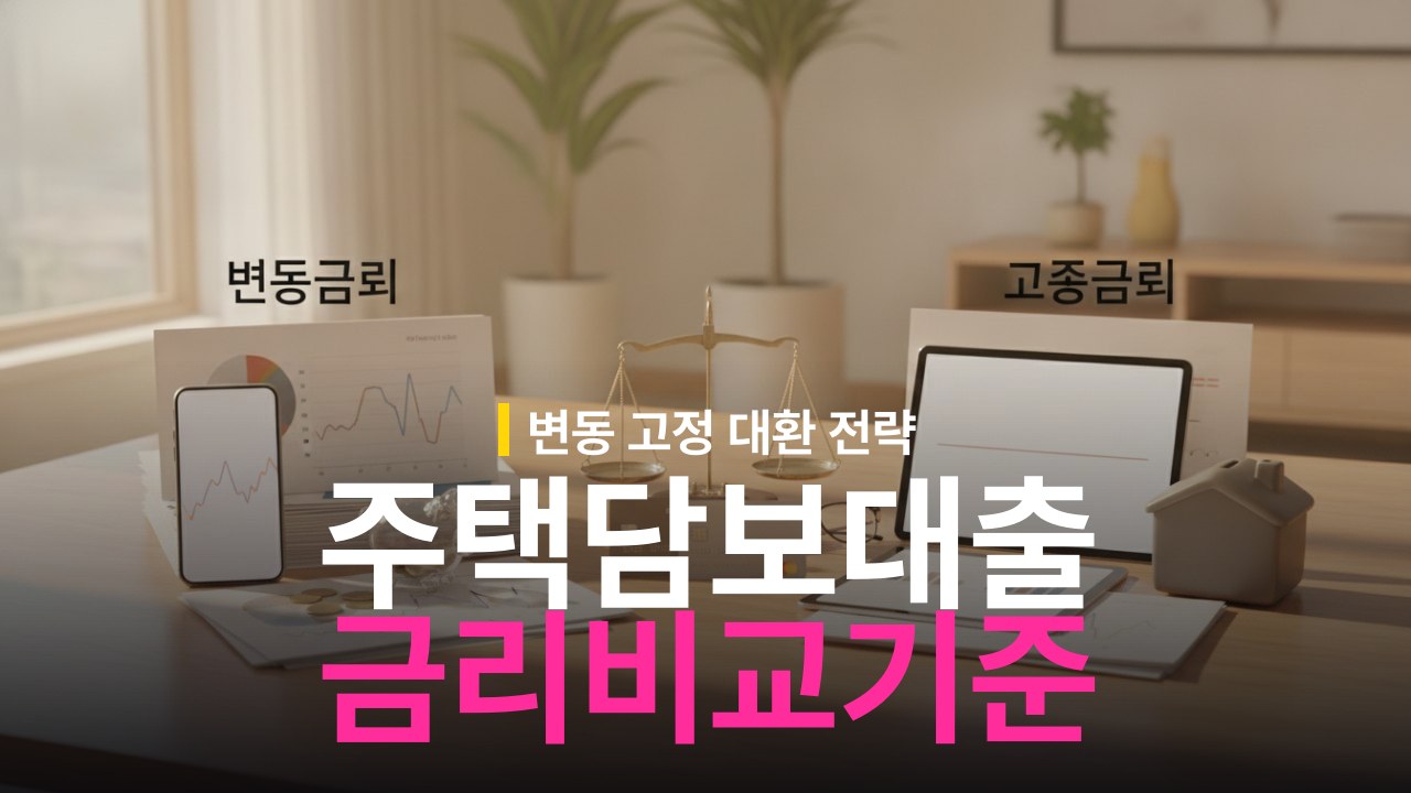 주택담보대출 변동금리 vs 고정금리 비교와 대환대출 선택 기준