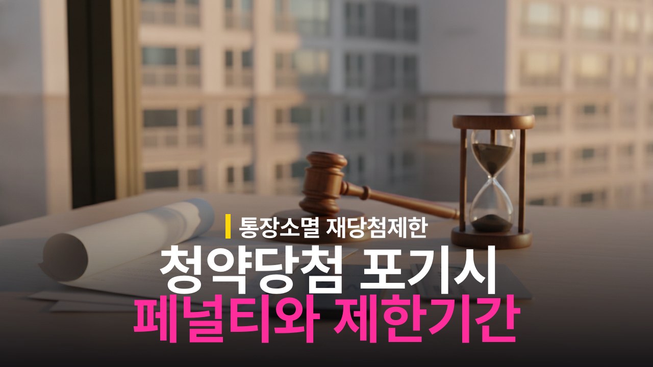 주택청약 당첨 포기 시 페널티와 재당첨 제한 기간