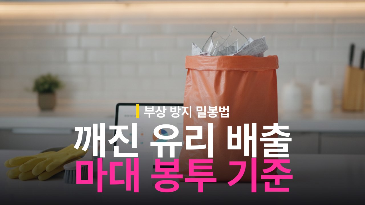 깨진 유리 버리는 방법: 불연성 마대 봉투 배출 기준