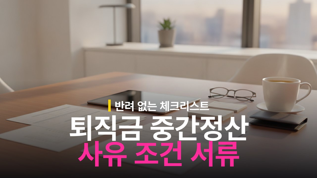 퇴직금 중간정산 사유 조건과 증빙 서류 체크리스트