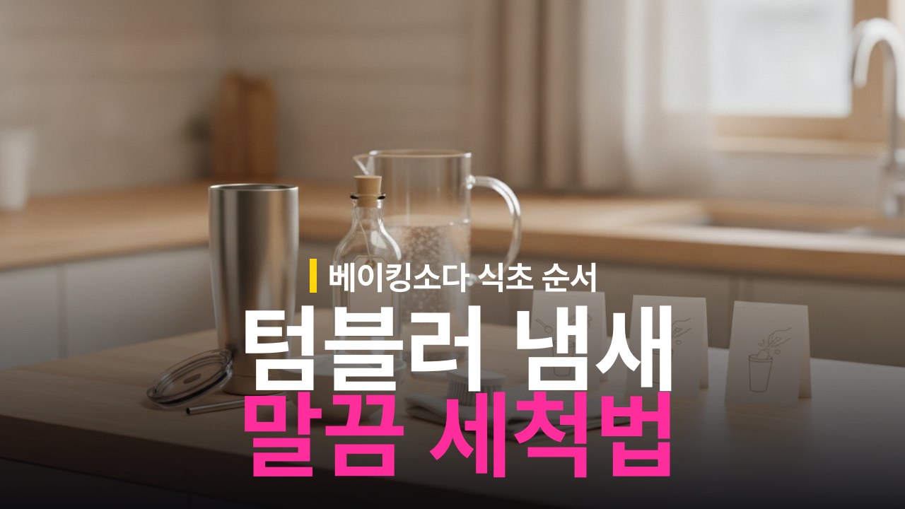 텀블러 냄새 제거 방법 베이킹소다 식초 세척 순서
