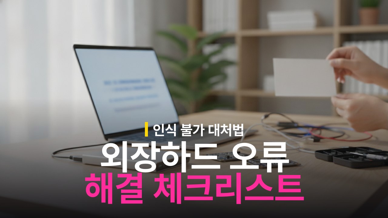 외장하드 인식 안될때 원인 및 해결 방법