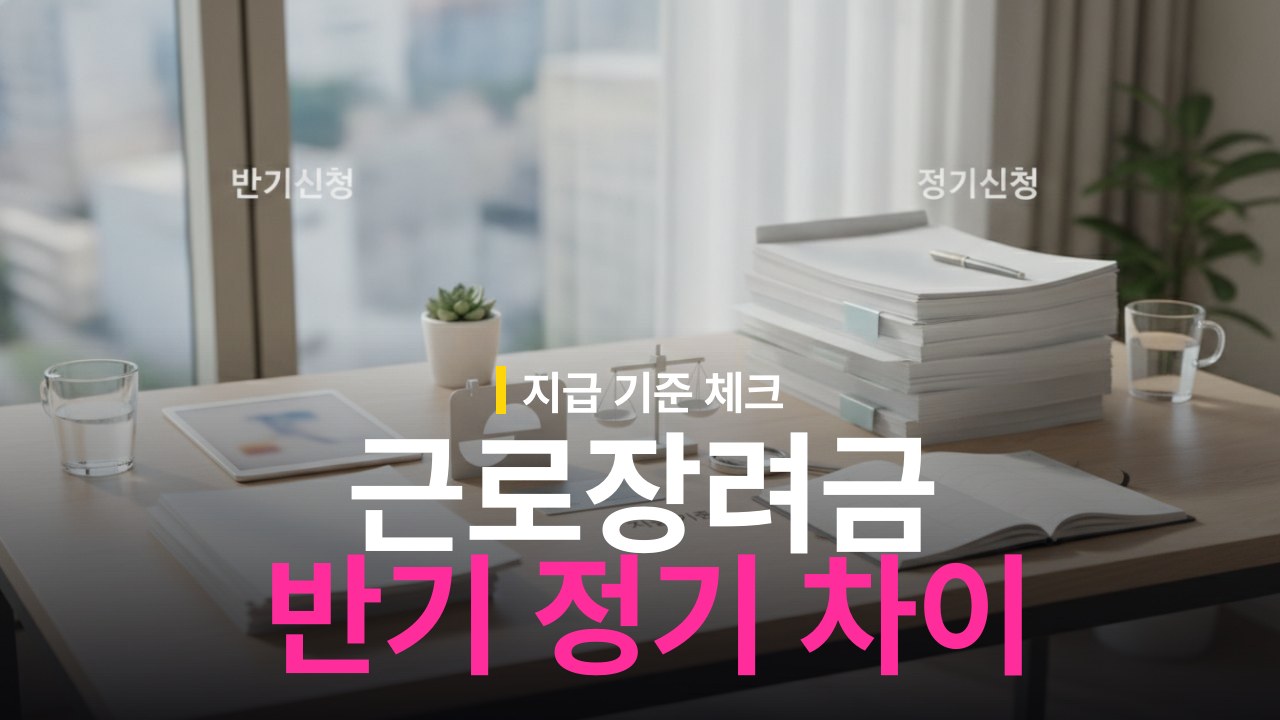 근로장려금 반기신청 정기신청 차이와 지급 기준