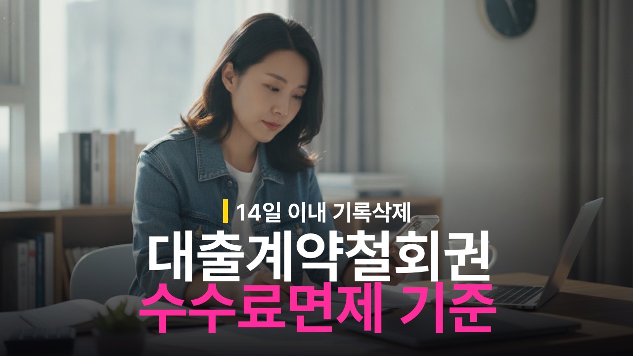 대출계약철회권 신청 조건과 중도상환수수료 면제 기준