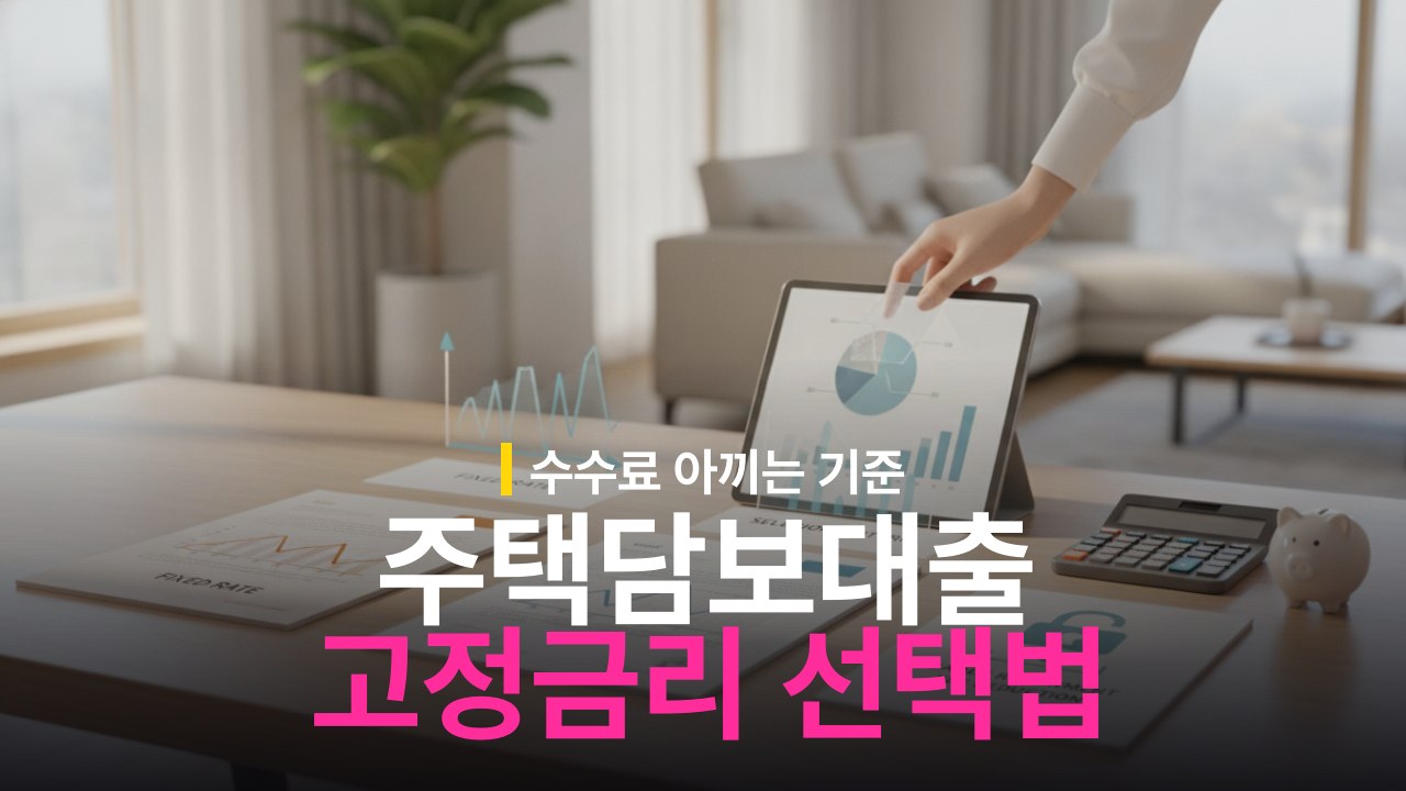 주택담보대출 고정금리 변동금리 선택 기준과 중도상환수수료 절감법