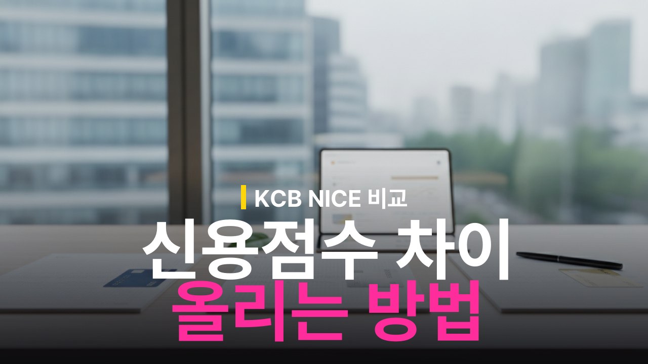 KCB NICE 신용점수 차이점과 점수 올리는 방법
