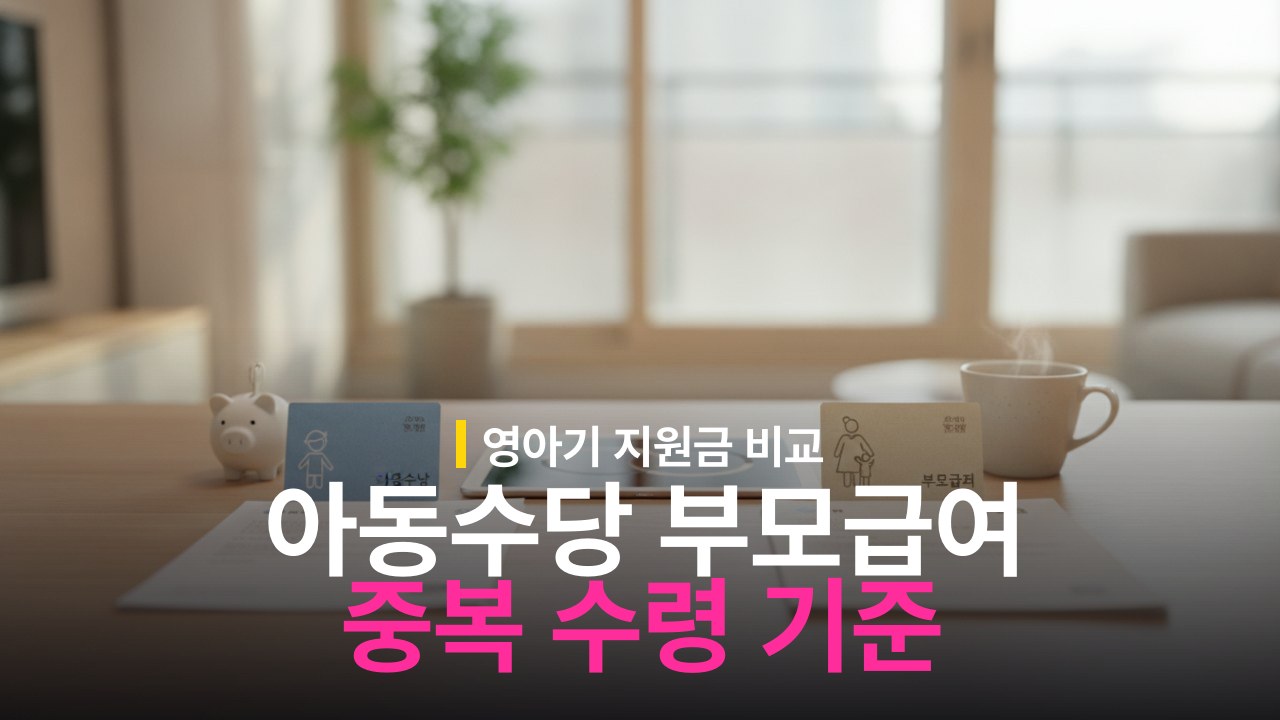 아동수당 부모급여 차이와 중복 수령 기준