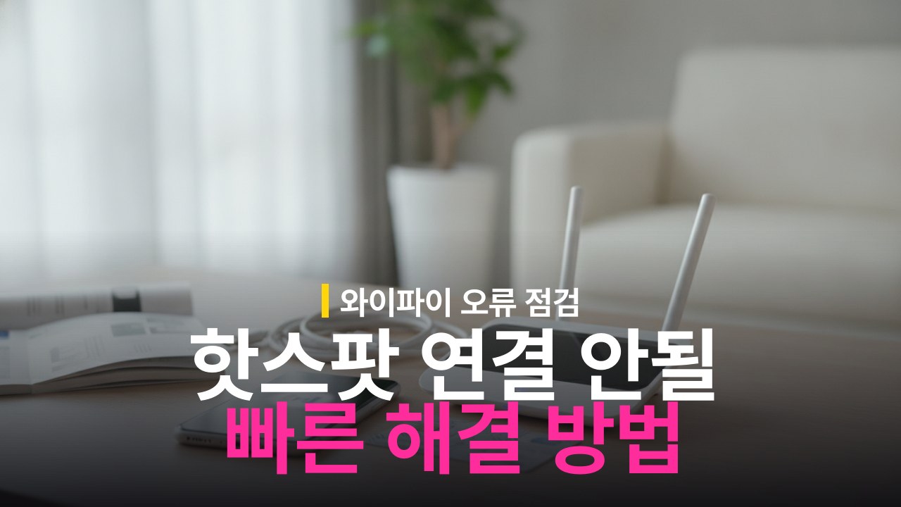 핫스팟 연결 안될때 원인 및 해결 방법