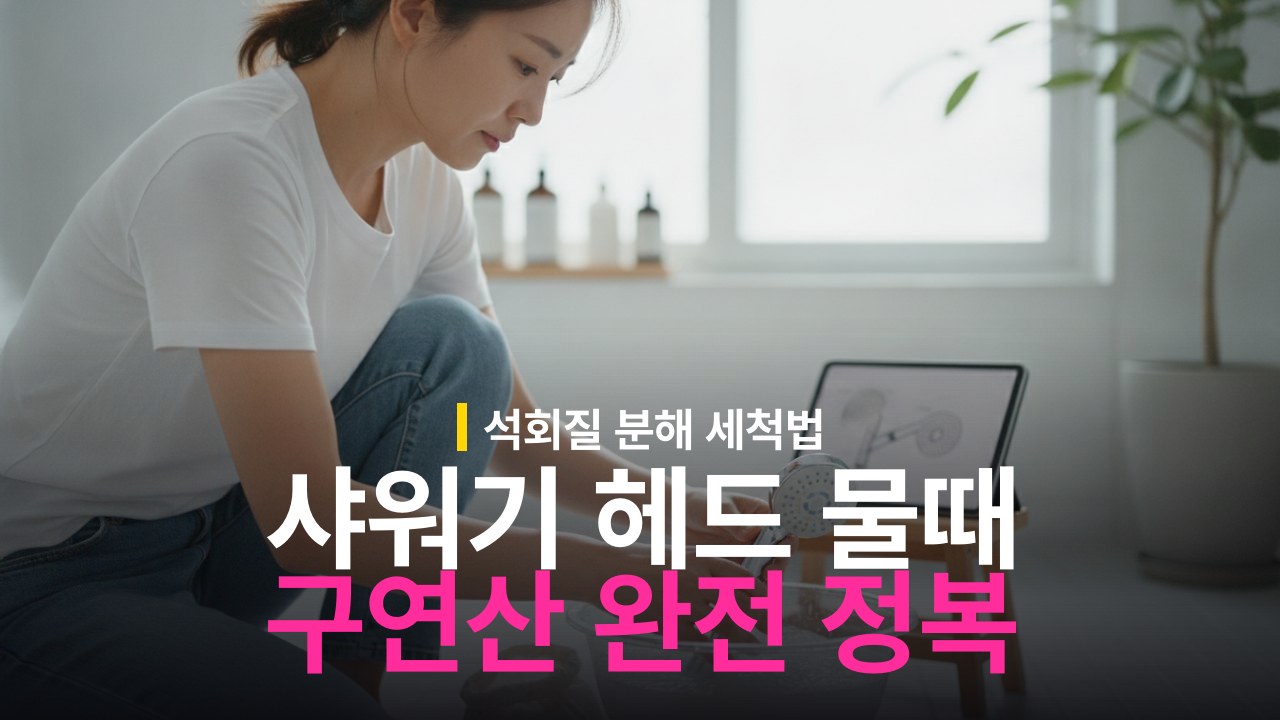 샤워기 헤드 물때 석회질 제거 방법 구연산 청소 순서