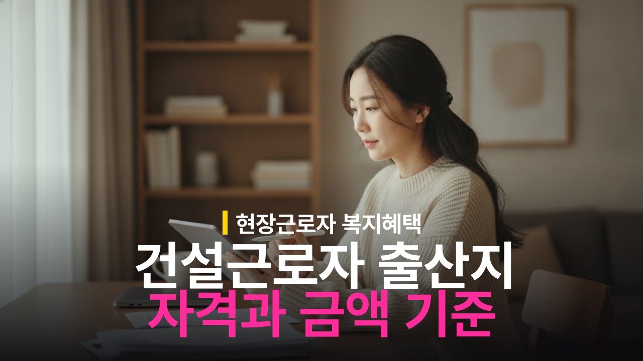 건설근로자 출산지원금 신청 자격 조건과 지급 금액 총정리