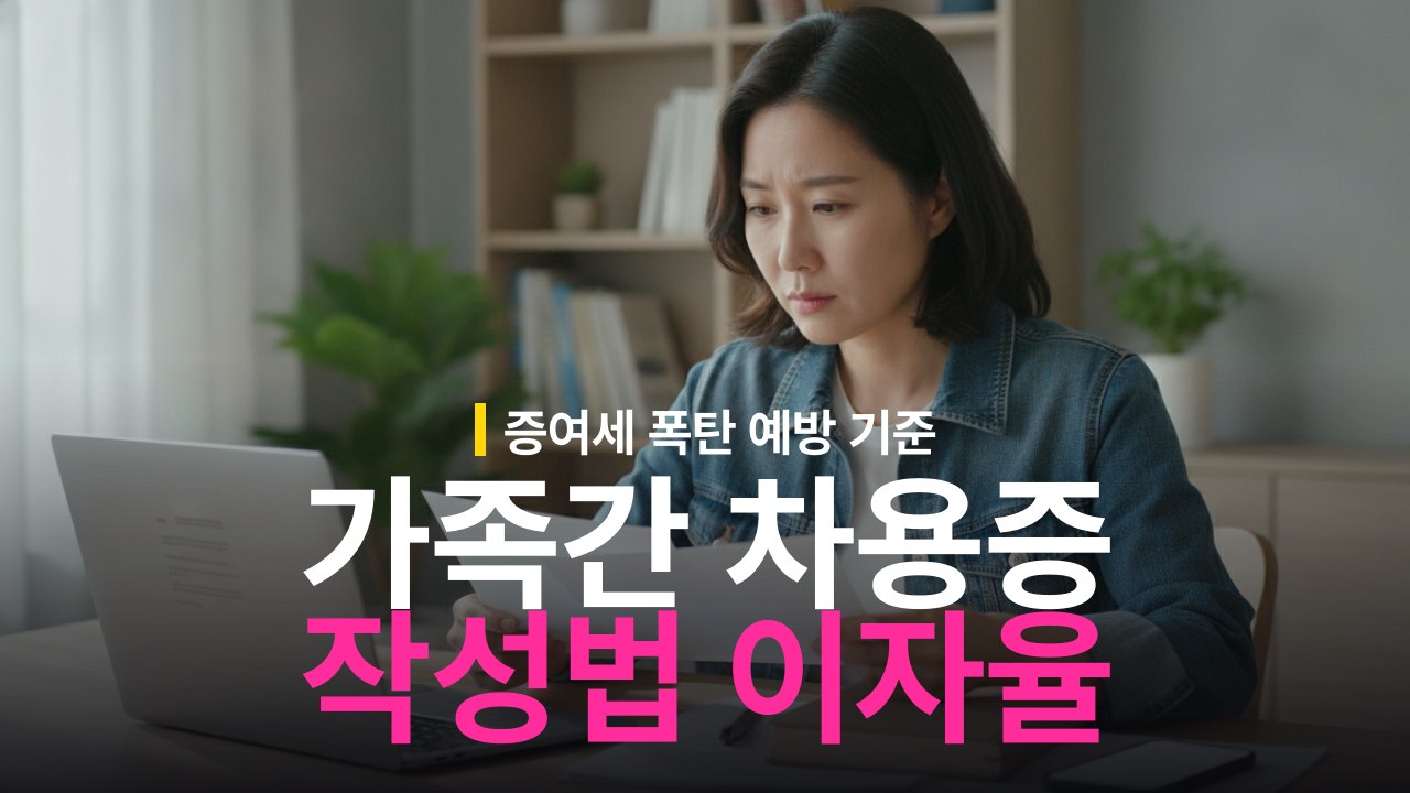 가족 간 차용증 작성 방법과 적정 이자율 기준