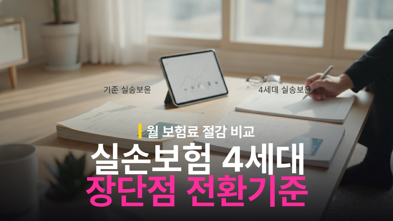 실손보험 4세대 전환 장단점 비교와 신청 대상 기준