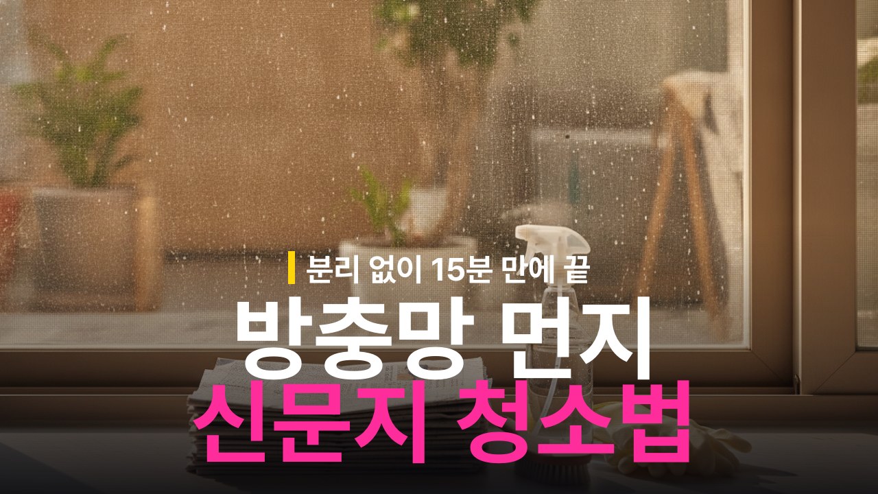 방충망 먼지 청소 방법 신문지와 분무기 활용 순서